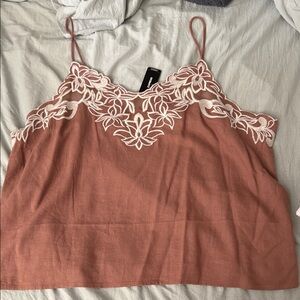 Express Mauve Lace Trim Cami Top